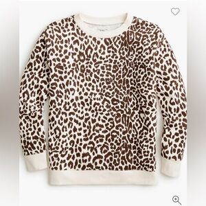 J. Crew Cotton Leopard Sweatshirt- Brown & Cream